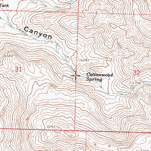 Topographic Map of Cottonwood Spring, AZ