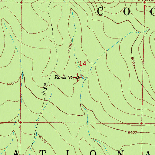 Topographic Map of Rock Tank, AZ