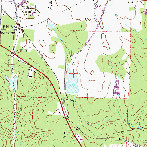 Topographic Map of Stalnaker Dam, GA