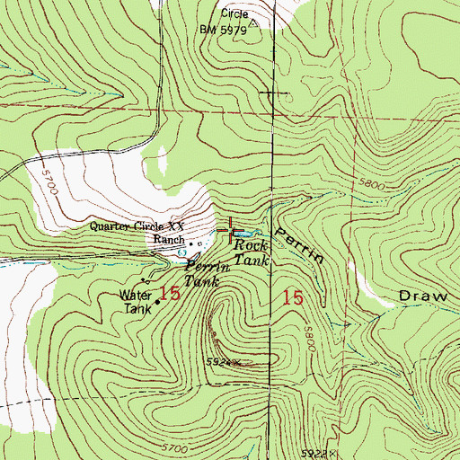 Topographic Map of Rock Tank, AZ