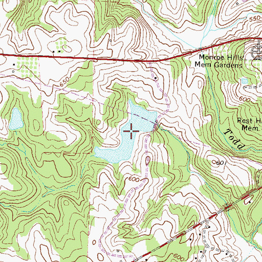 Topographic Map of Persons Lake, GA