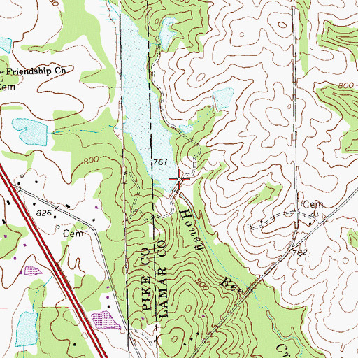 Topographic Map of Potato Creek Structure Number 78 Lake, GA