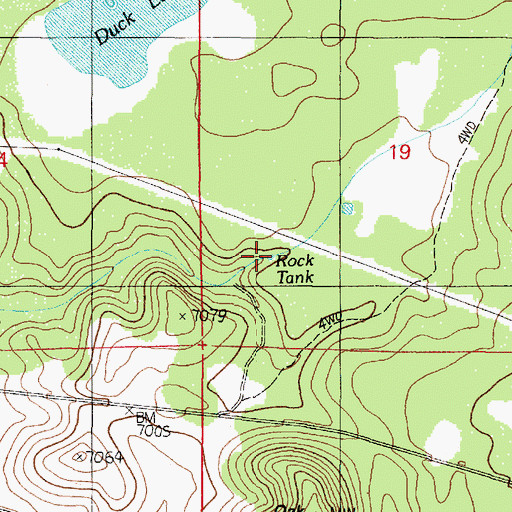 Topographic Map of Rock Tank, AZ