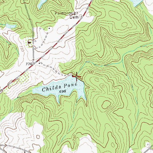Topographic Map of Childs Pond Dam, GA