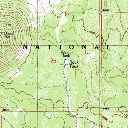 Topographic Map of Rock Tank, AZ