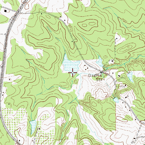 Topographic Map of McCord Lake Dam, GA