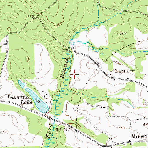 Topographic Map of Ganoname769 Dam, GA
