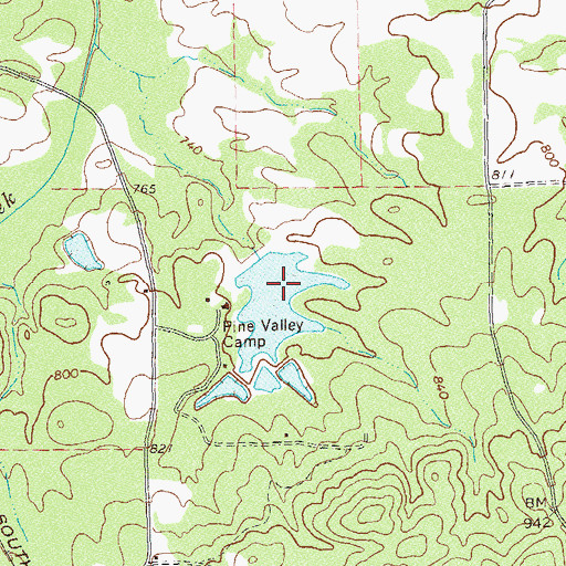 Topographic Map of Pine Valley Camp Lake, GA