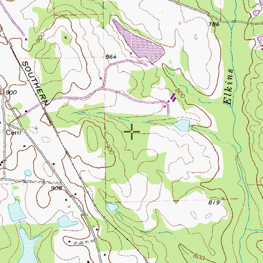 Topographic Map of Corley Lake, GA