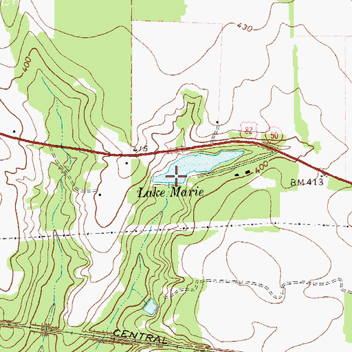 Topographic Map of Lake Marie Dam, GA