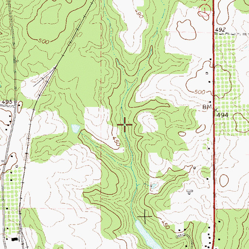 Topographic Map of Bullock Lake Dam, GA