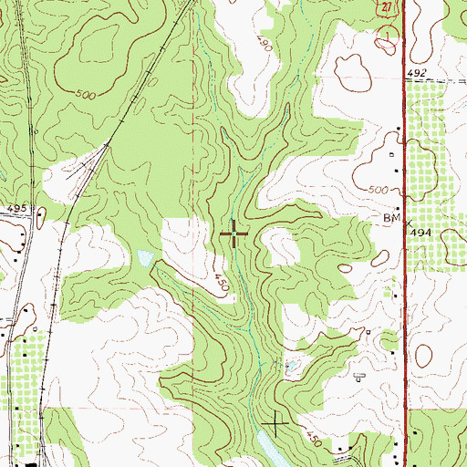 Topographic Map of Bullock Lake, GA