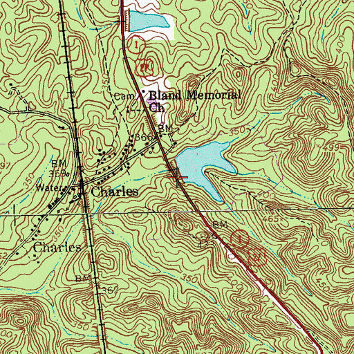 Topographic Map of Williamson Pond Dam, GA