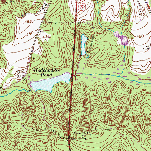 Topographic Map of Hodchodkee Pond Dam, GA