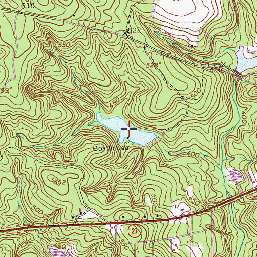 Topographic Map of Forts Pond, GA