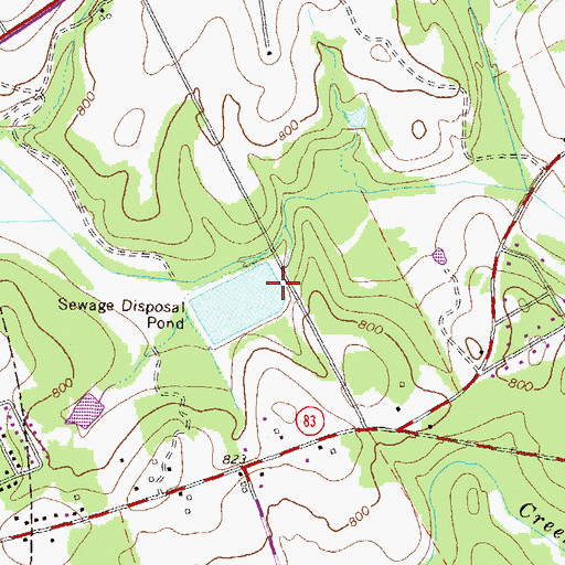 Topographic Map of Sewage Treatment Pond Number One Dam, GA