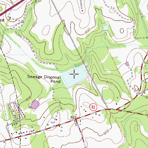 Topographic Map of Sewage Treatment Pond Number One, GA