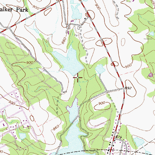 Topographic Map of Mitchell Lake Dam, GA