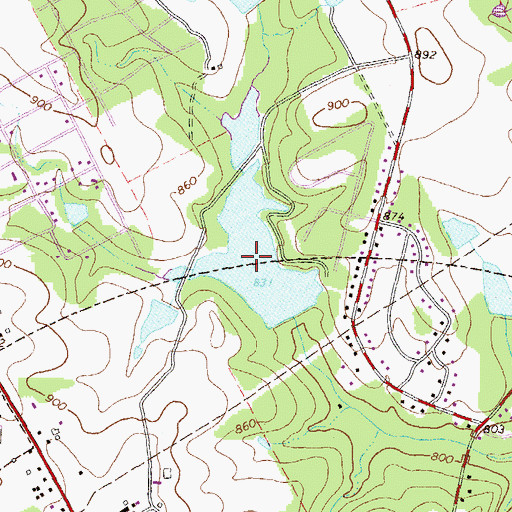 Topographic Map of Bucaneer Lake, GA