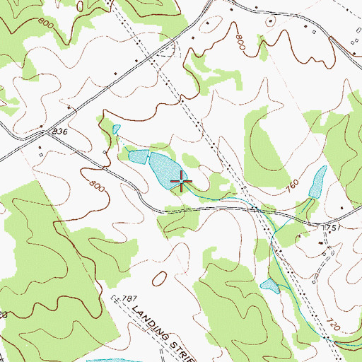 Topographic Map of Bradley Lake, GA