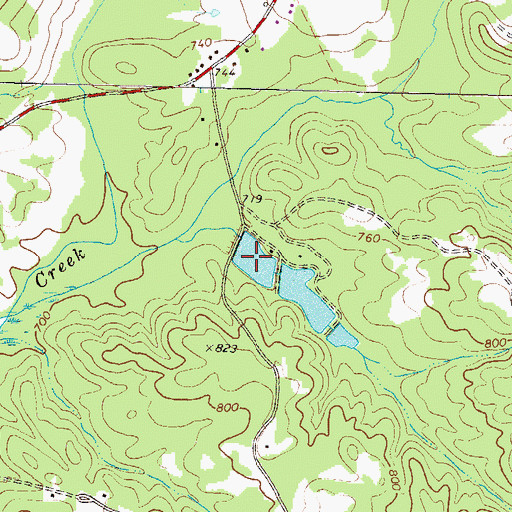 Topographic Map of Kelley Lake, GA