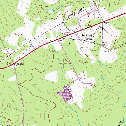 Topographic Map of Camp Dam, GA