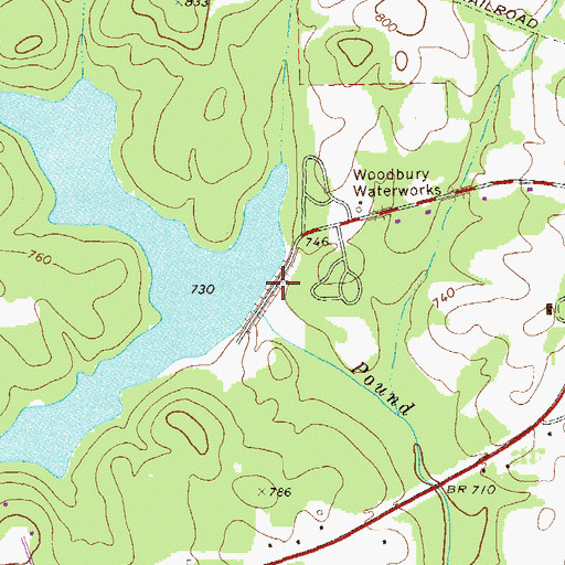 Topographic Map of Cane Creek Structure Number Two Dam, GA