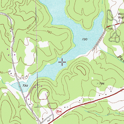 Topographic Map of Cane Creek Structure Number Two Lake, GA
