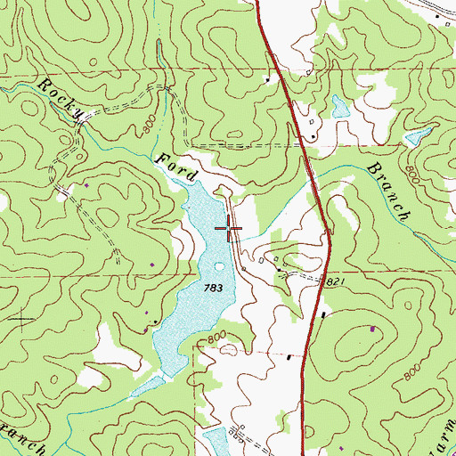 Topographic Map of Cane Creek Structure Number Five Lake, GA