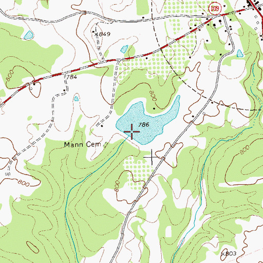 Topographic Map of Estes Lake Dam, GA