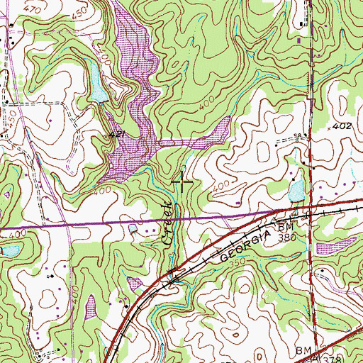 Topographic Map of Bull Creek Reservoir Number One, GA