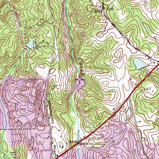 Topographic Map of Bull Creek Watershed Dam Number Four, GA