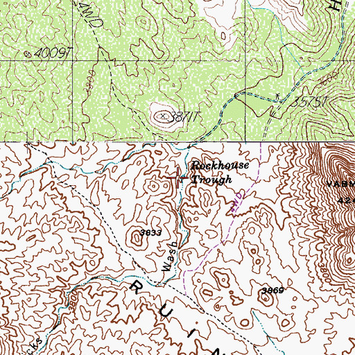 Topographic Map of Rockhouse Trough, AZ