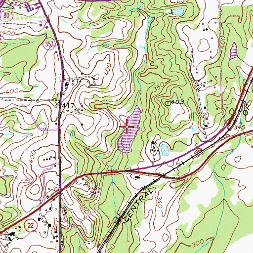 Topographic Map of Bull Creek Watershed Structure Number 24 Dam, GA