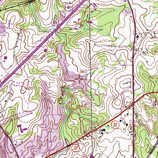 Topographic Map of Bull Creek Watershed Dam Number 25, GA