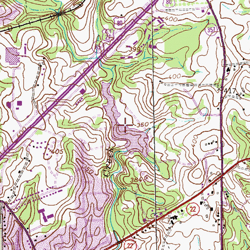 Topographic Map of Anthony Lake, GA