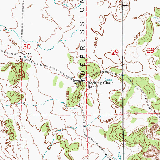 Topographic Map of Rocking Chair Ranch, AZ