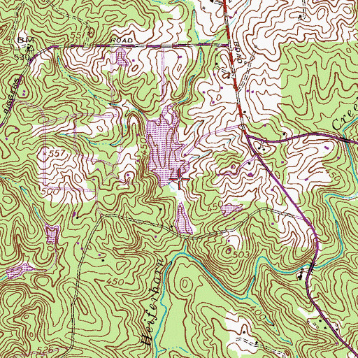 Topographic Map of Cherokee Lake Dam, GA