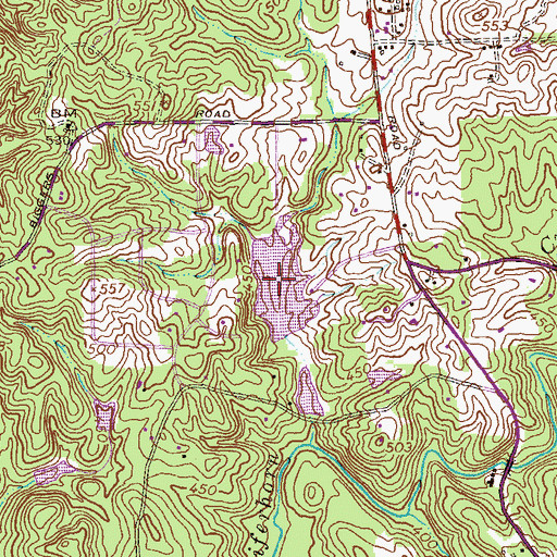 Topographic Map of Cherokee Lake, GA