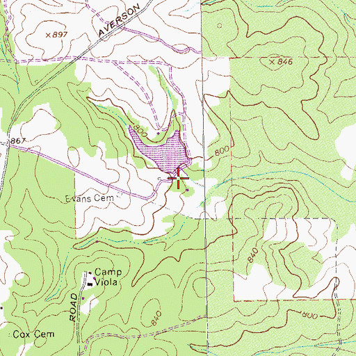 Topographic Map of Lasater Dam, GA