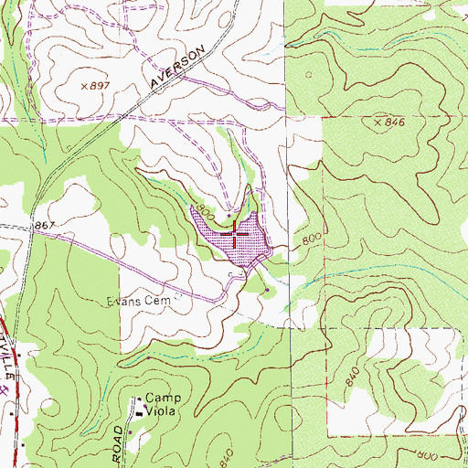 Topographic Map of Lasater Lake, GA