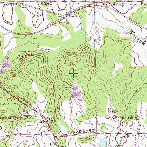 Topographic Map of Lewis Lake Dam, GA