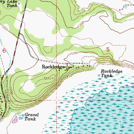 Topographic Map of Rockledge, AZ