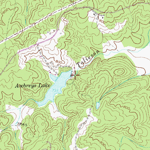 Topographic Map of Awbreys Lake Dam, GA