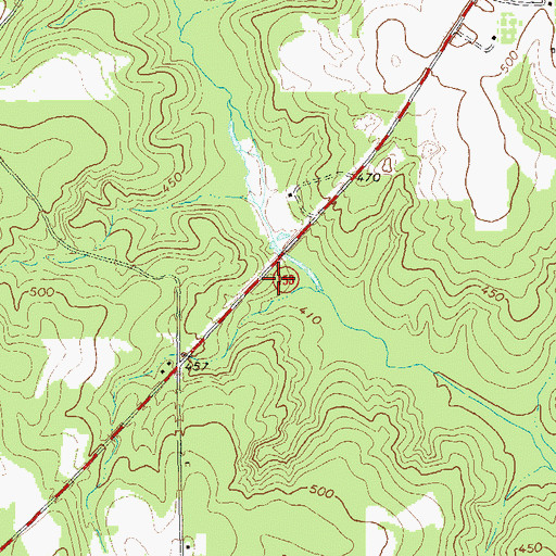Topographic Map of Theus Lake Dam, GA