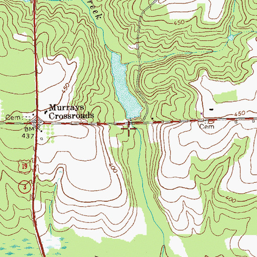 Topographic Map of Lanceford Lake Dam, GA