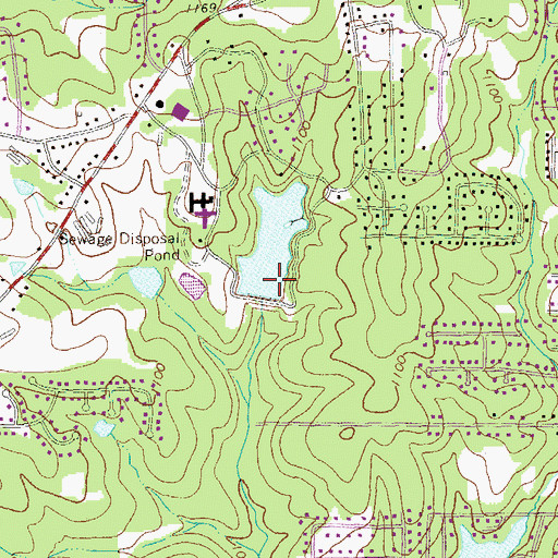 Topographic Map of Lake Sarah Glenn Dam, GA