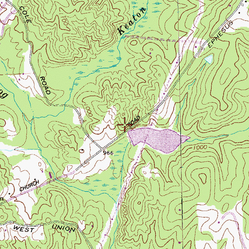 Topographic Map of Sims Dam, GA