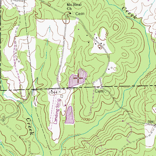 Topographic Map of Green Lake, GA