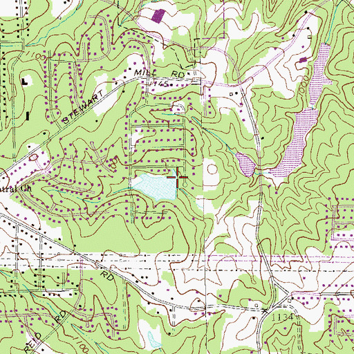 Topographic Map of Mill Glenn Lake Dam, GA